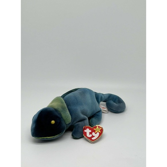 Original Ty Beanie Baby Collection-9 inch Rainbow,The Iguana Chameleon. 10/14/97 - Picture 1 of 10
